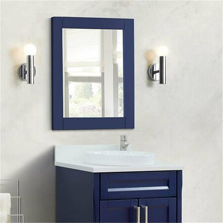 COMFORTCORRECT 24 in. Wood Frame Mirror, Blue CO3331132